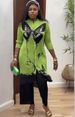 Women's Clothing Pleated Print Black Butterfly Animal Flower Print Top Wide Leg Straight Pants_ecoleips.com