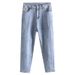 High Waist Plus Size Women's Jeans Loose Fit Harem Pants With 3D Decoration Up To 200 Kg Capacity_ecoleips.com
