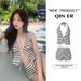 Retro Stripe Bikini Set, Two-Piece Swimsuit With Removable Padding For Women, Vintage High-Waisted Bottoms_ecoleips.com