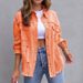 Women's Casual Fashion Summer Lapel Long Sleeve Ripped Denim Jacket Washed Effect Spring/Autumn Wear Regular Fit_ecoleips.com