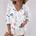 2026 Autumn/Winter New European And American Independent Station Women's V-neck Buttoned Chiffon Printed_ecoleips.com