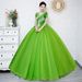 Green Tutu Dress New Style For Women Student Art Exams Solo Singing Hosting Performance Costume Bel Canto Dress_ecoleips.com