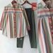 Women's Clothing Summer New Style Fashion Temperament Elegant Loose Slim Printed Striped Two Piece Suit For Women_ecoleips.com