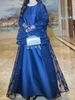 Verve LY12 Brown Muslim Women's Clothing Two Piece Set Lace Sequin Flare Sleeve Elegant Modesty Banquet Dinner Robe_ecoleips.com