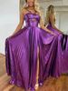 Women's Clothing Sexy Evening Dress With High Slit & Gold Foil Detail – Backless Sleeveless A-Line Gown For Party, Night Out (Red/Green/Gold/Purple)_ecoleips.com