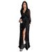 Women's Clothing Elegant Long Sleeved Belted Maxi Dress For Women European And American Style Autumn Party Wear_ecoleips.com