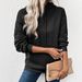 Women's Stylish Hooded Textured Long-Sleeve Sweatshirt - Casual Pullover Top With Pockets (Army Green, Dark Brown, Black, Wine Red)_ecoleips.com