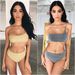 Women's One-Shoulder Glitter Bikini Set With Gold & Silver Shine - Sexy Swimwear For Beach & Pool - Comfortable & Stylish (S/M/L)_ecoleips.com