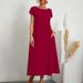 Women's Clothing Solid Color Sleeveless Loose Cotton And Linen Pocket Women's Dress_ecoleips.com