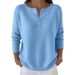 Women's Knitted V Neck Sweater Button Detail Solid Color Autumn Winter Fashion For Christmas_ecoleips.com