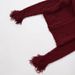 Fall Women's Boho Fringe Knit Cardigan – Long Sleeve Round Neck Polyester Open Front Sweater (S-L, Oversized Fit, Wine Red, Streetwear Chic)_ecoleips.com