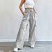 Voya Spring New Spring Style Women's Wide-leg, Cotton-polyester Blend, European And American Style, Casual Wide-leg Pants For Women_ecoleips.com
