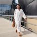 Women's Clothing Women's Casual Loose Lace V Neck Dress Loose Fitting Two Piece Set Style For Formal & Casual For Women_ecoleips.com