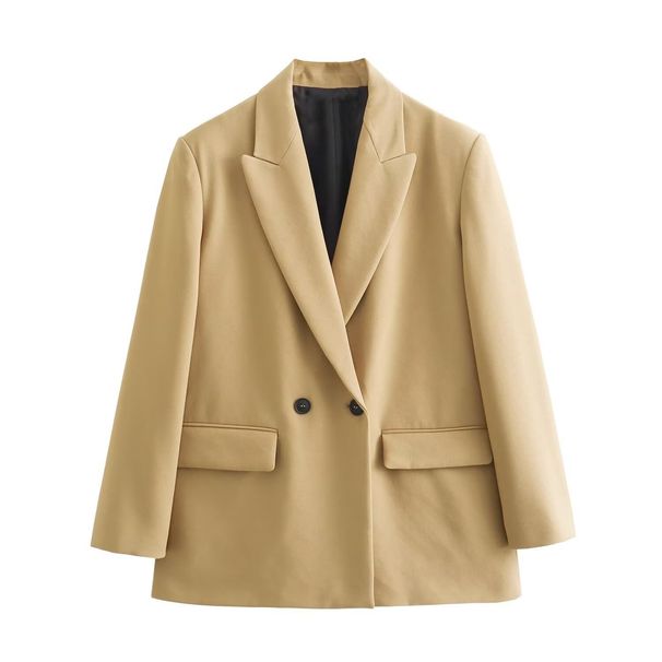 European And American Cross-border Fashion Wholesale Women's Oversized Double-breasted Blazer_ecoleips.com