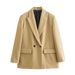 European And American Cross-border Fashion Wholesale Women's Oversized Double-breasted Blazer_ecoleips.com