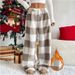 Women's Plaid Print Casual Wide-Leg Pants With Tie Waist - Soft Polyester Fabric, Comfortable & Stylish For Autumn & Winter_ecoleips.com