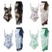 Women's retro suit swimsuit for women Ink painting printed jumpsuit chiffon gauze skirt vacation beauty swimwear_ecoleips.com
