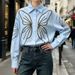 French Style Women's Heavy Duty Shirt Unique Design Butterfly Pattern Elegant Commuter Top For Spring And Autumn_ecoleips.com