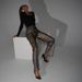 Women’s Clothing Glittery Look Elegant Temperament Mesh Rhinestone Casual Pants Straight Trousers Rhinestone Perspective Pants_ecoleips.com