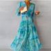 Women's Clothing Elegant Sophisticated Women's Patchwork Full Skirt Dress Tie Waist Printed For Formal & Casual For Women_ecoleips.com