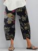 Women's Clothing Retro Print Loose Fit Casual Pants For Women Elastic Waist Regular Fit Spring/Autumn Summer Polyester Wish_ecoleips.com