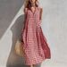 Summer Style Women's Dress Loose Comfortable Sleeveless Plaid Pattern_ecoleips.com