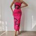 2024 European American Foreign Trade Cross-border Women's Clothing Shein Strapless Dress With Slit Hem And_ecoleips.com