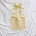 Women's Slim Fit Backless Sexy Halter Neck Short Top With Drawstring And Hollow Out Design Hot Girl Style Fashion_ecoleips.com