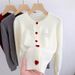 Elegant Long Sleeve Cardigan For Women Soft Knit Open Front Sweater With Classic Round Neck -Versatile Casual & Office Wear Available In 5 Colors_ecoleips.com