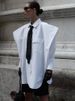 K New Fashion European And American Women's Long Sleeved Lapel Shirt With A Niche Design, Tie, White Shirt_ecoleips.com