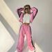Women's Casual Suit Fashionable Loose Color Matching Long-sleeved Zipper Cardigan Contrasting Top Trousers Sports Suit_ecoleips.com