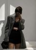 Plus MM Extra Large Size 150kg European Station Autumn Wo's Fashion Design Retro Sequin Blazer Mid-Length Coat For_ecoleips.com