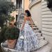 Women's Clothing Sleeveless Fashion Floral Sling Strapless Strappy Big Swing Skirt Organza Dress_ecoleips.com