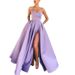 New European And American Dress Sexy Strapless Split Long Banquet Host Evening Dress_ecoleips.com