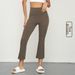 Women's High-Waisted Flared Pants Spring/Summer Seamless Peach Shaped Casual Yoga Pants Hip Lifting Outdoor Sports Nude Feel_ecoleips.com