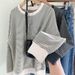 European American Style Striped Texture Thin Sweatshirt For Women, Casual Round-neck Pullover, 2025 Autumn And Winter,_ecoleips.com