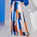 Women’s Clothing New Temperament Loose Commuter Blue Top High Waist Wide Leg Pants Suit_ecoleips.com