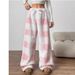 Pajama Pants For Women Fuzzy Pack Long Fleece Buffalo Plaid Pj Bottoms Soft Drawstring Lounge Sleepwear_ecoleips.com