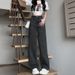 Premium Straight Jeans Women's 2026 Explosion Black Gray Wide Legs High Waist Loose And Thin Drape Pants Tide_ecoleips.com
