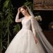 Elegant Long Sleeve Lace Wedding Dress For Bride, Princess Ball Gown With French Style, Plus Size Available_ecoleips.com