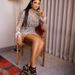 Women's Clothing High End Rhinestone Mesh Elastic Sexy Slim Dress_ecoleips.com