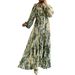 Muslim Dress Women Women's Elegant Long Dress With Tie-Dye Print, Belted Waist, And Flounce Hem – Stylish & Comfortable For Work & Casual Occasions_ecoleips.com