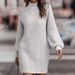 Women's French Retro Knit Sweater Dress - Slim Fit Long Sleeve Pullover With Coat-Like Elegance, Autumn & Winter Casual Chic_ecoleips.com