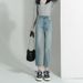 Women's Jeans 2025 Spring-summer New Popular High-waisted Loose Slimming Straight-leg Cropped Narrow-fit Cigarette Pants_ecoleips.com