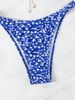 Halterneck Floral Pattern Triangle Cup Split Bikini Summer Cool Swimwear Comfortable_ecoleips.com
