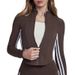 Women's Clothing Yoga Clothing Jacket Women's High End Slim Stand Collar Zipper Top Yoga Fitness Sports Long Sleeve_ecoleips.com