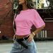 Summer Women's Slim Fit Top round Neck Short Sleeve Solid Color Style Casual Fashion for Women_ecoleips.com