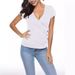 's Selection Of Popular European American Solid Color Wrap-around Pullover Deep V-neck Short-sleeve Slim-fit_ecoleips.com