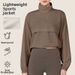 Women's Windproof Lightweight Long Sleeved Yoga Jacket Casual Sun Protective Sports Cover Up Loose Fitting For Spring And Summer_ecoleips.com