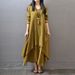 European And American Best-selling Cotton And Linen Comfortable Loose Short Sleeved Dress_ecoleips.com